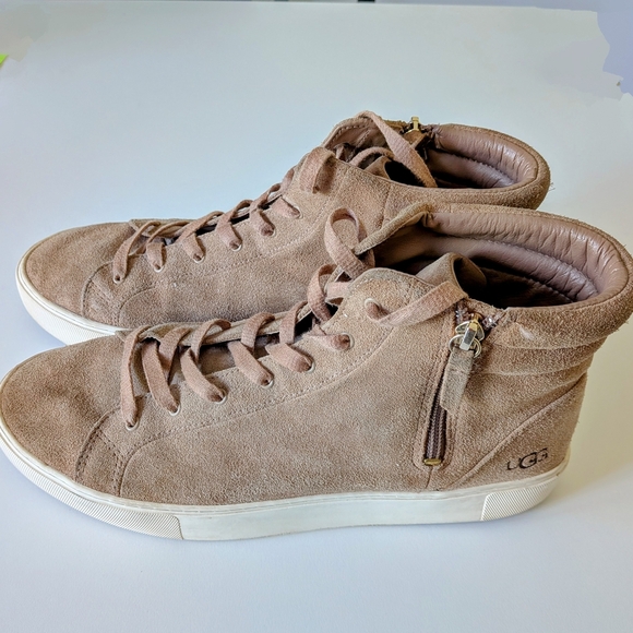 UGG Olli Tan High-Top Sneakers – Men’s Size 10 (Women’s 12), Suede with Side Zip - Picture 2 of 8